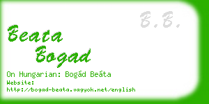 beata bogad business card